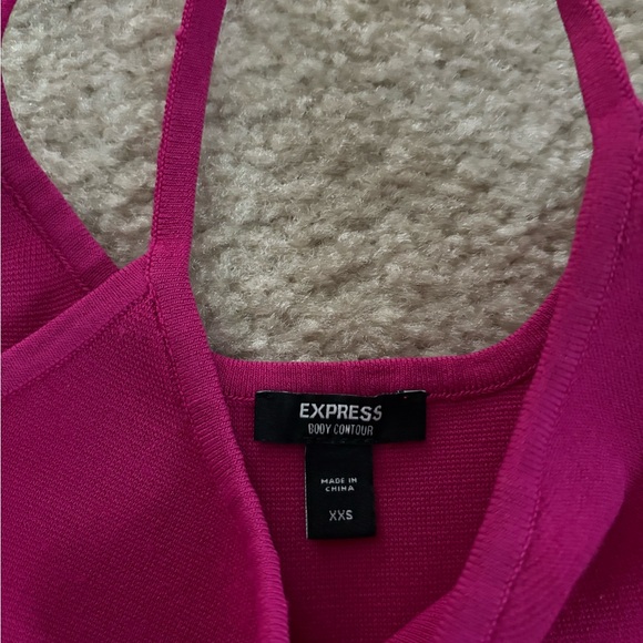 Express Pink Button-Up Ribbed Cardigan - Picture 2 of 3